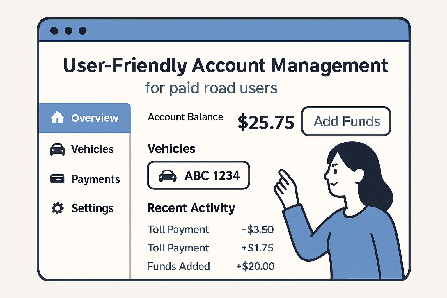 User-friendly account management for paid road users
